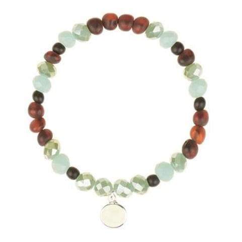 زفاف - Glass bracelet with Baltic amber Beads
