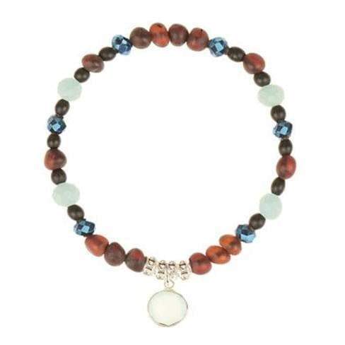 زفاف - Black stone Baltic amber Glass Beads bracelet for adults women girls Gifts