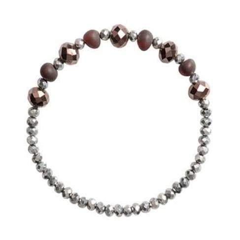 زفاف - Glass Baltic amber Bracelet with Faceted white Brown Color Beads