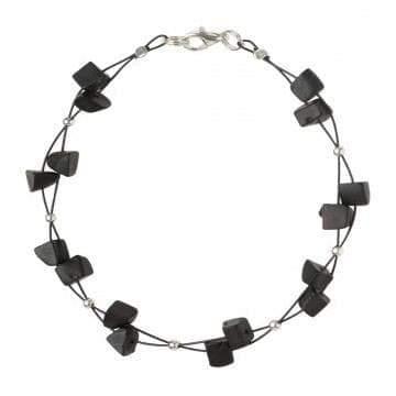 Hochzeit - Black amber bracelet for women