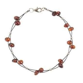 Wedding - Baltic amber bracelet with baroque beads