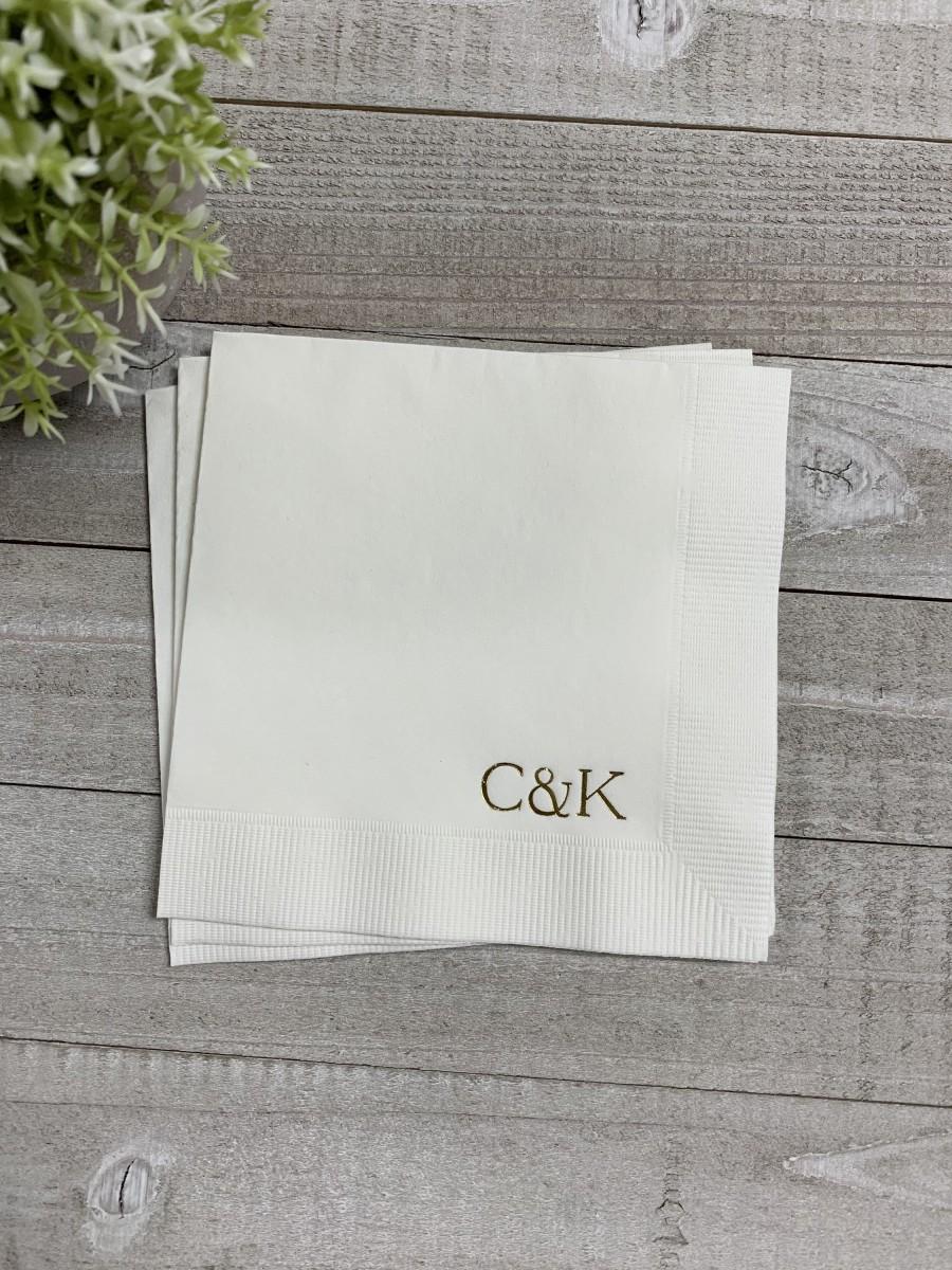 Hochzeit - Personalized Napkins Personalized Napkins Wedding Personalized Cocktail Beverage Paper Anniversary Party Monogram Custom Luncheon Avail!