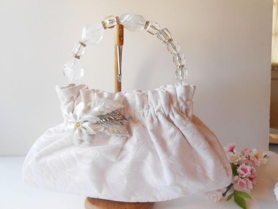 زفاف - White Wedding Purse, Designer Handbag, Vintage Ottavia Failla,  Made in Italy, e  EB-0512