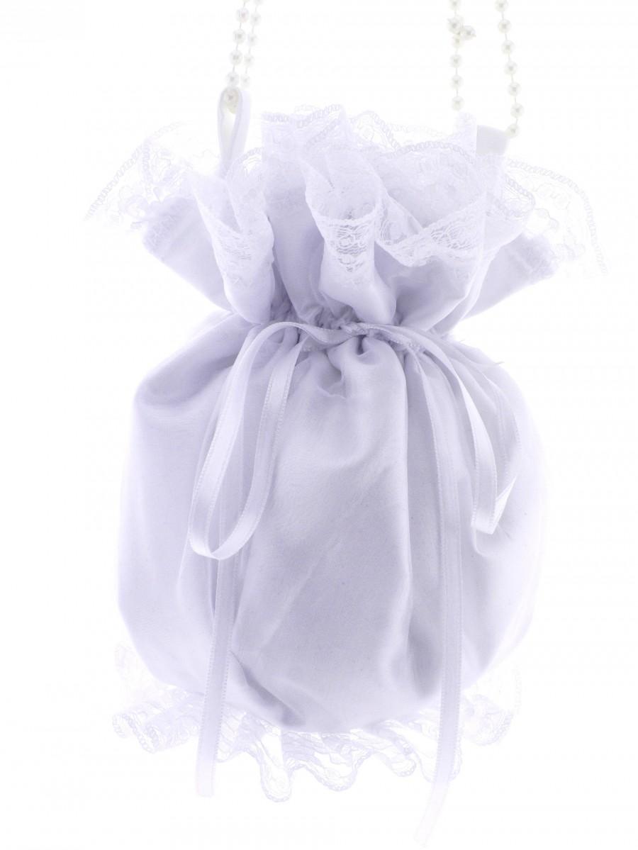 Hochzeit - Bride wristlet clutch bag bridal  white clutch bag wedding purse bag drawstring pouch womens cute romantic bag pompadour victorian 1470t