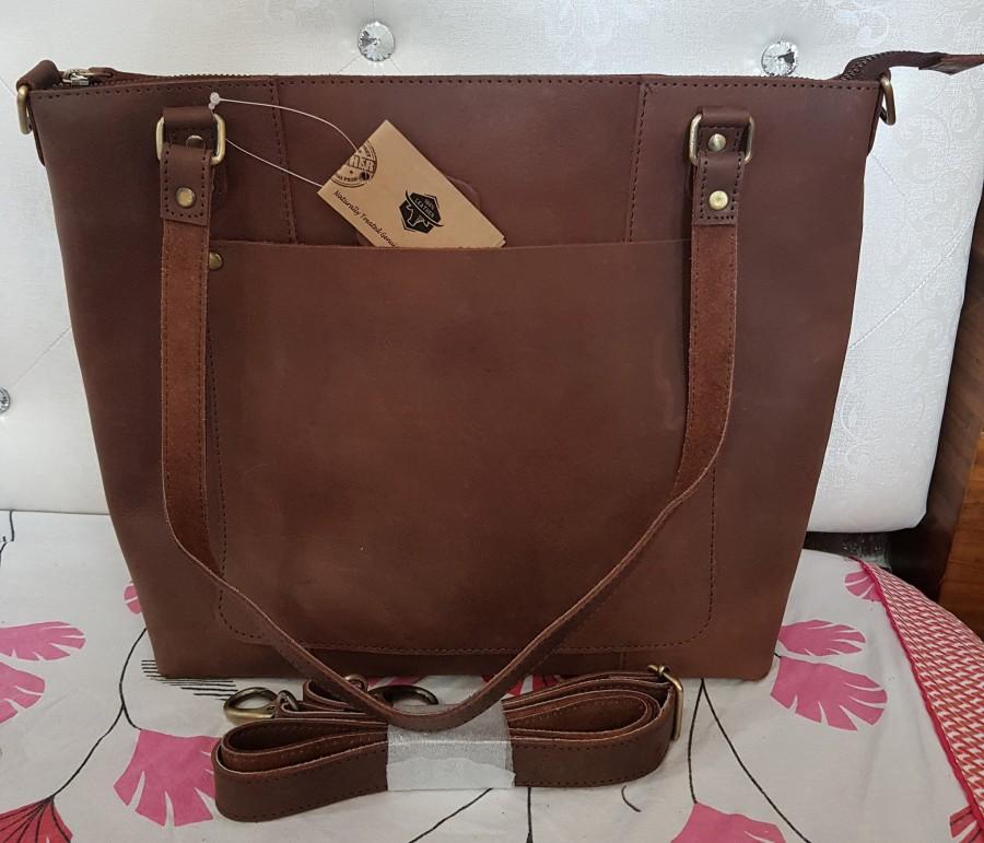 زفاف - Leather Tote Bag 