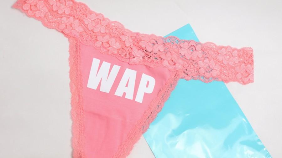 Mariage - WAP Lace Thong Underwear / bachelorette party / Funny Gift / Cardi B / Megan Thee Stallion