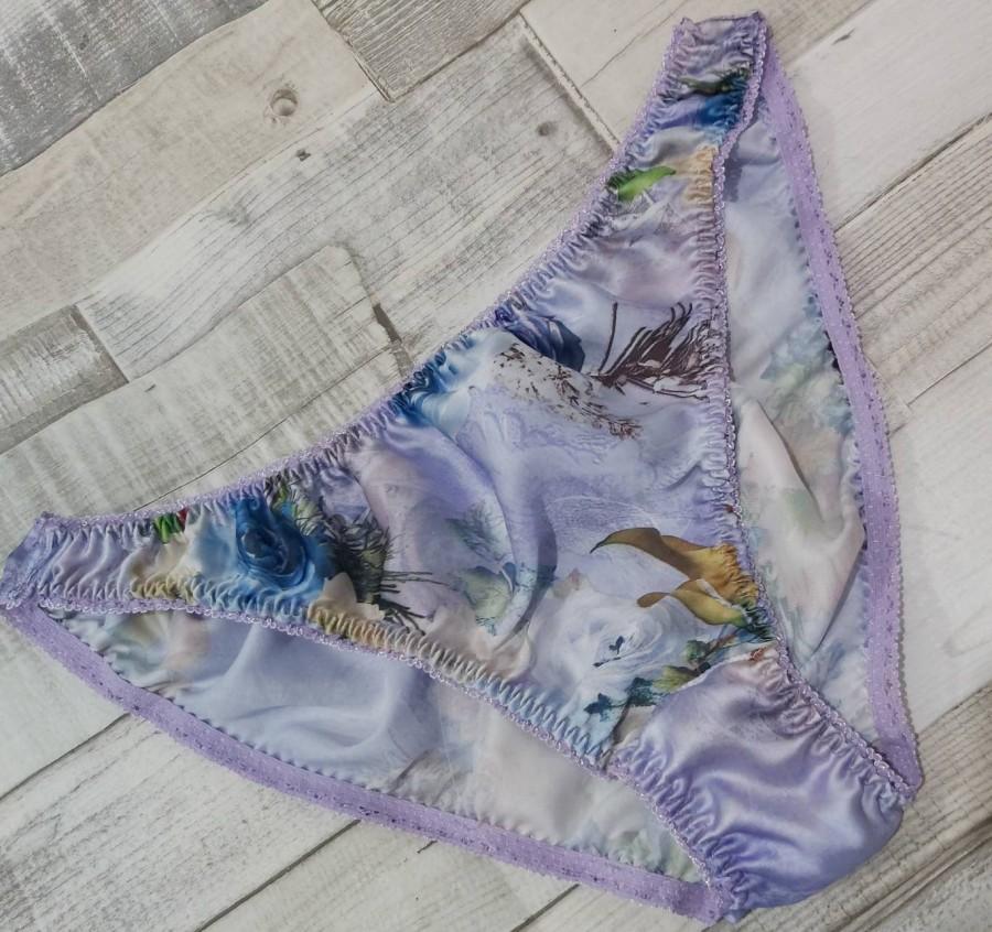 Mariage - silk satin  mint or lavender floral pantie , knicker ,lingerie, gift , valentines , for her, him , handmade,cute lingerie ,floral
