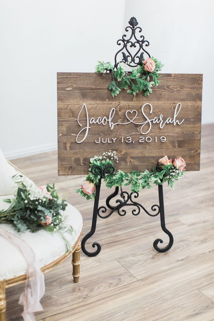 Mariage - Wedding Welcome Sign, Wedding Sign, 3D Wedding Sign, Wedding Name Sign, Wedding Venue Sign, Heart Name Sign, 3D Sign Christmas Gift