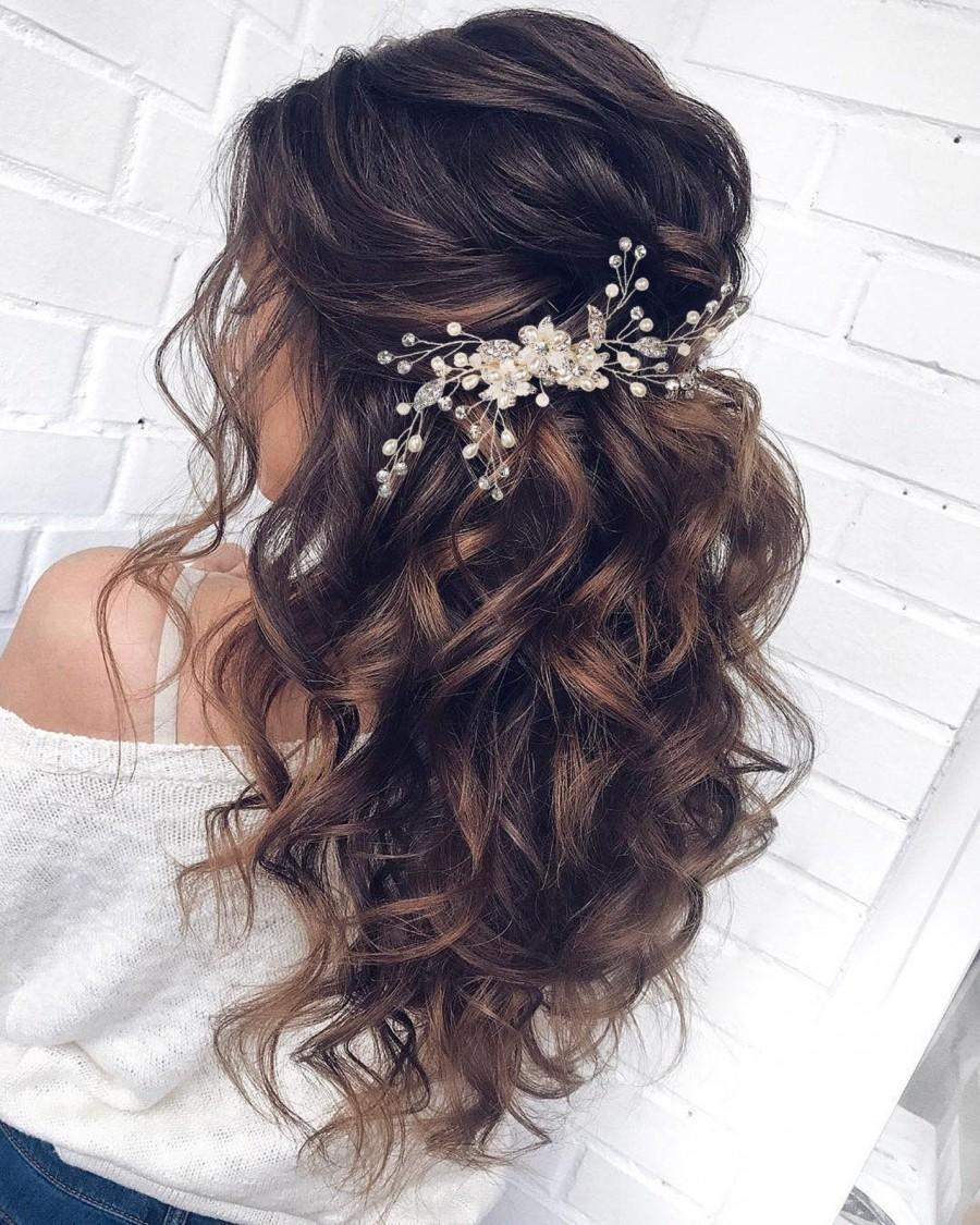 Wedding - Crystal Wedding Hair Comb Pearl Bridal Hair Comb  Bridal Hair Accessories Pearl Hair Comb Bridal Hair Piece Wedding Hair Accessories