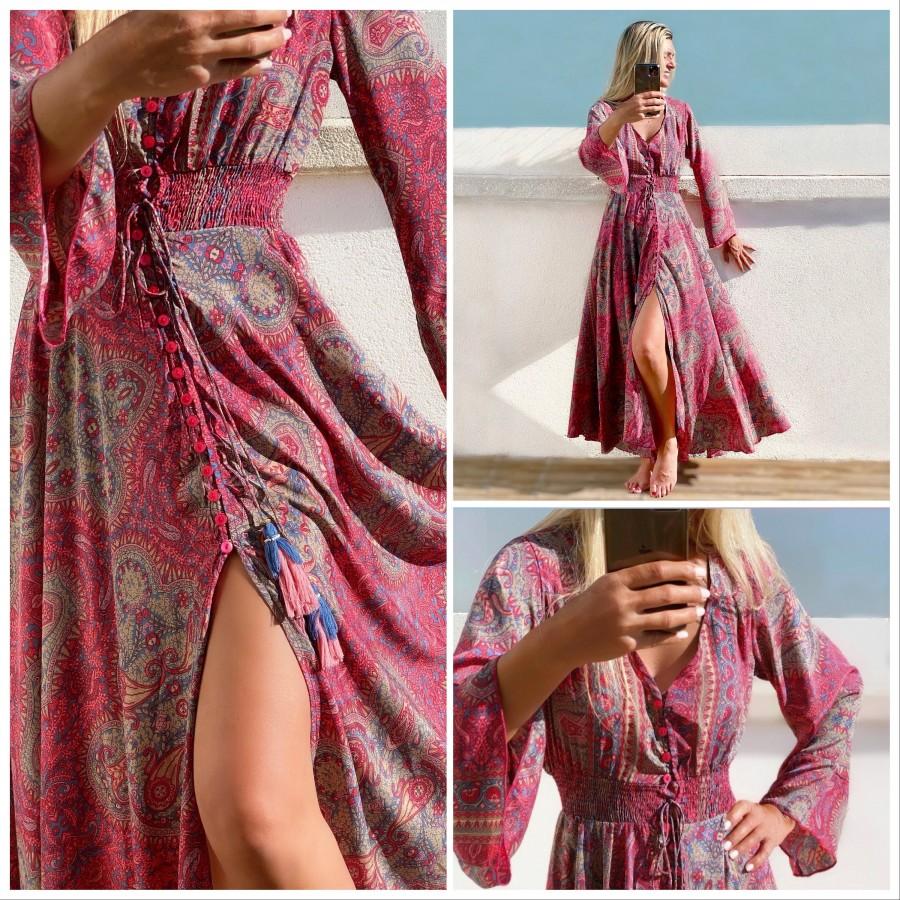 Mariage - PROVENCE - Colorful Summer Maxi Dress, Boho Paisley Long Dress, Bohemian Ibiza Clothes