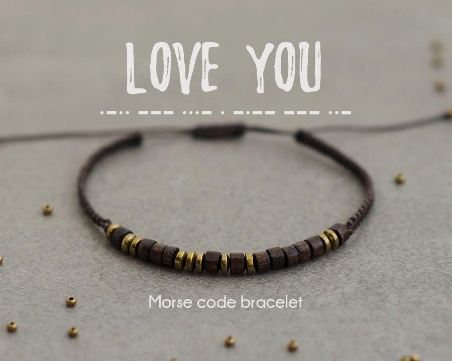 Hochzeit - Morse Code Bracelet - Love You - Personalized Mens Bracelet, Anniversary gift for men, boyfriend, husband, Unique gifts, Bracelet homme