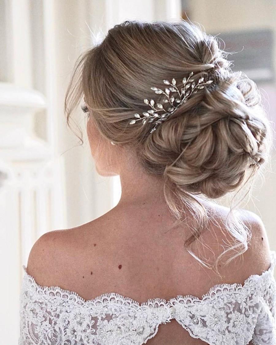 Hochzeit - Crystal Bridal hair comb Silver Bridal hair comb Silver Bridal Hair Accessories hair comb Wedding Hair Accessories Crystal Bridal hair piece