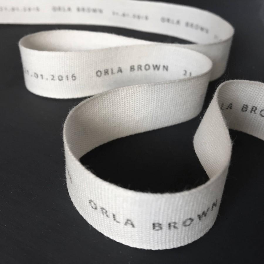 Свадьба - Natural Cotton wedding ribbon, personalised with your message.