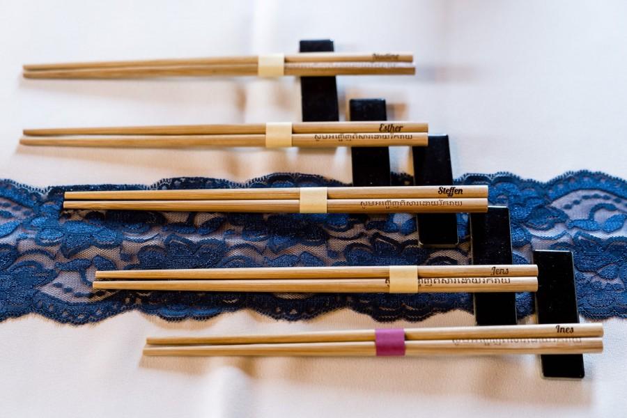 Wedding - Individually engraved chopsticks for sushi or pasta