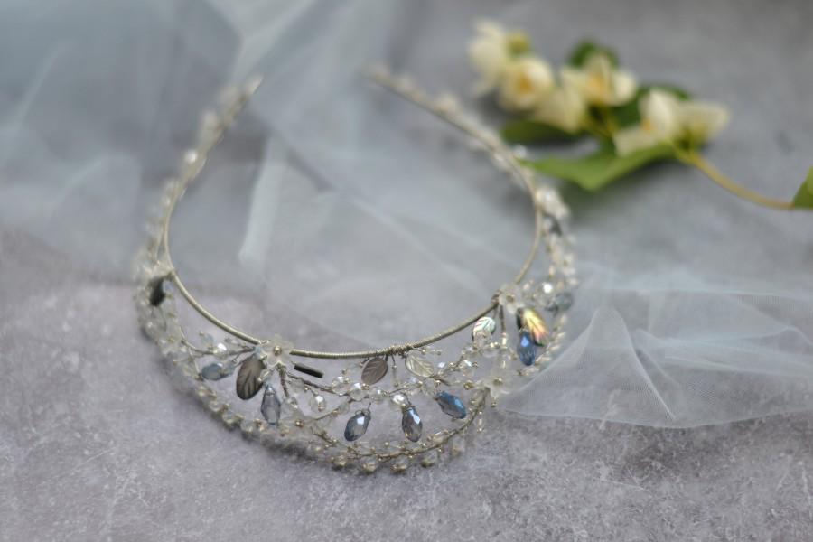 زفاف - Wedding floral tiara, Wedding Leaf Tiara,bridal tiara,  wedding headband, bridal headpiece Bridal Silver Tiara, boho wedding Headpiece 2020