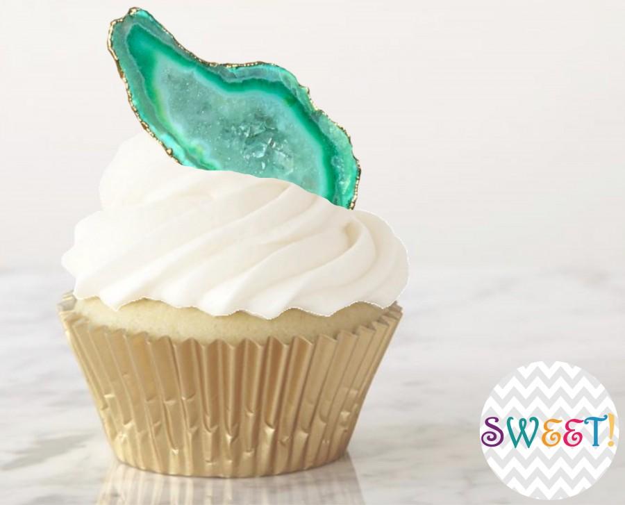 Mariage - Edible Geode Cupcake Toppers