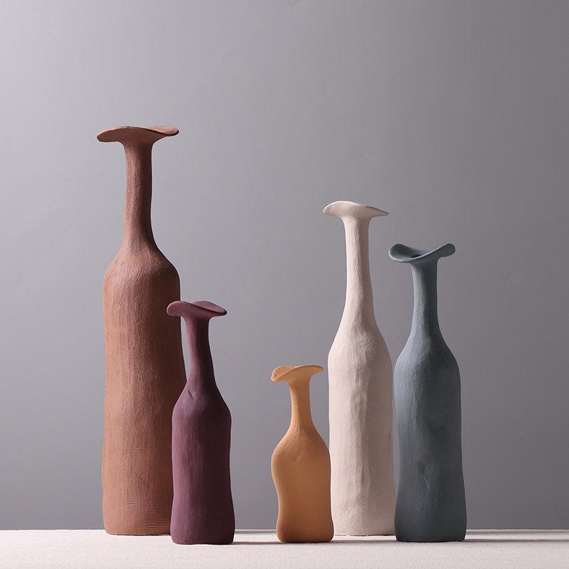 Hochzeit - Morandi Abstract Vase, Nordic Geometric Minimalist Bisque,Handmade Ceramic Vase,Minimalist Decor,Plant Pot,Flower vase,Living Room decor