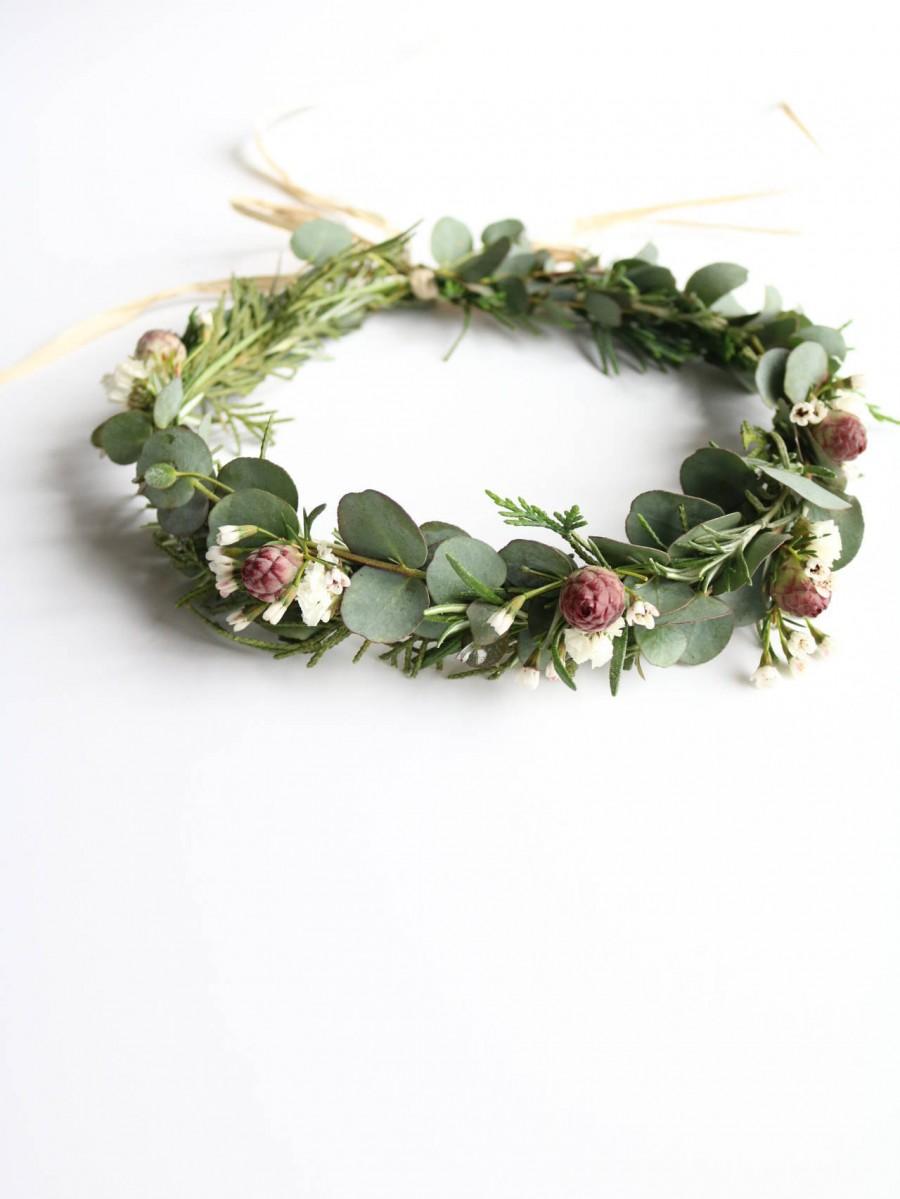 Свадьба - Flower Crown - Fresh Flower & Greenery - Real Flowers + Greenery!