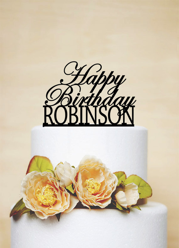 Wedding - Happy Birthday Cake Topper,Custom Cake Topper,Acrylic Cake Topper,Personalized Cake Topper-A008
