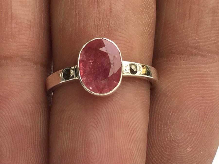 زفاف - AAA quality natural ruby ring with diamonds in 925 sterling solid silver