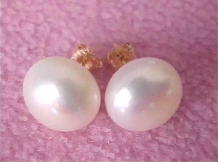 Mariage - Best Seller Large Stud Earrings Natural White South Sea Pearl Earrings Jewelry