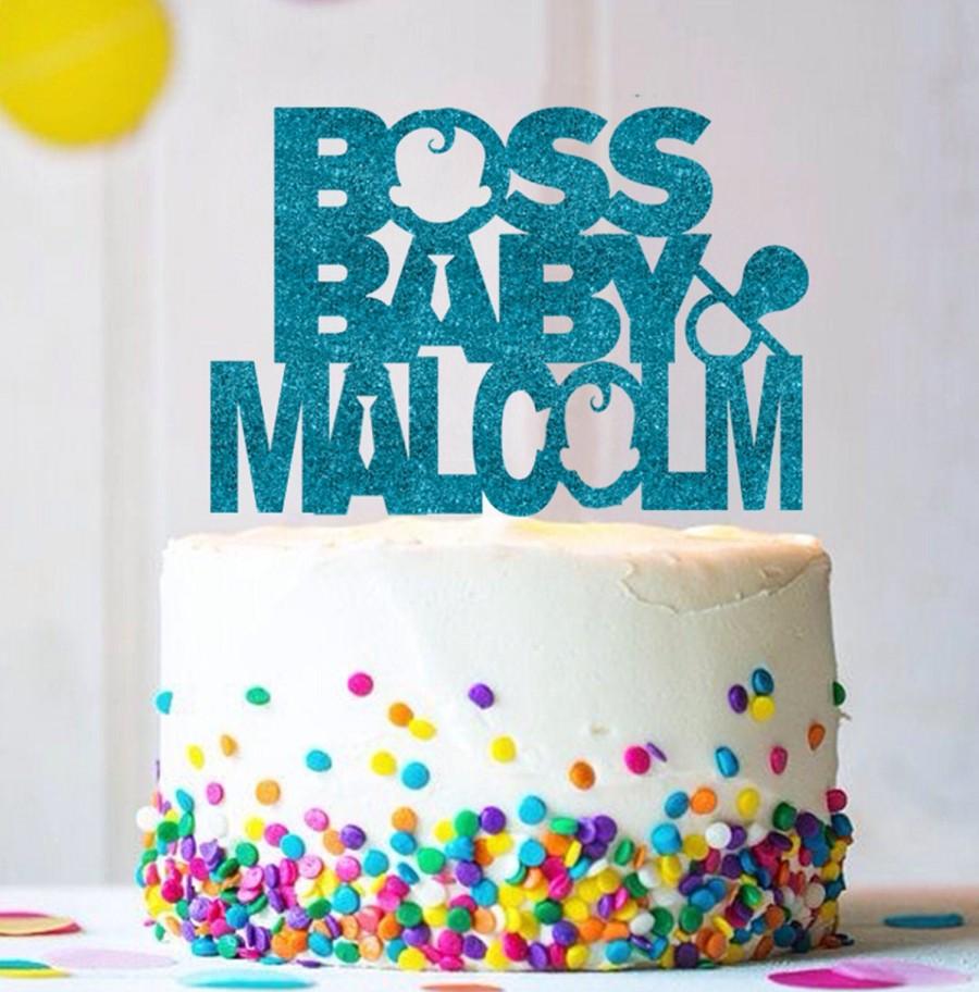 زفاف - Boss Baby Any NAME Cake Topper 