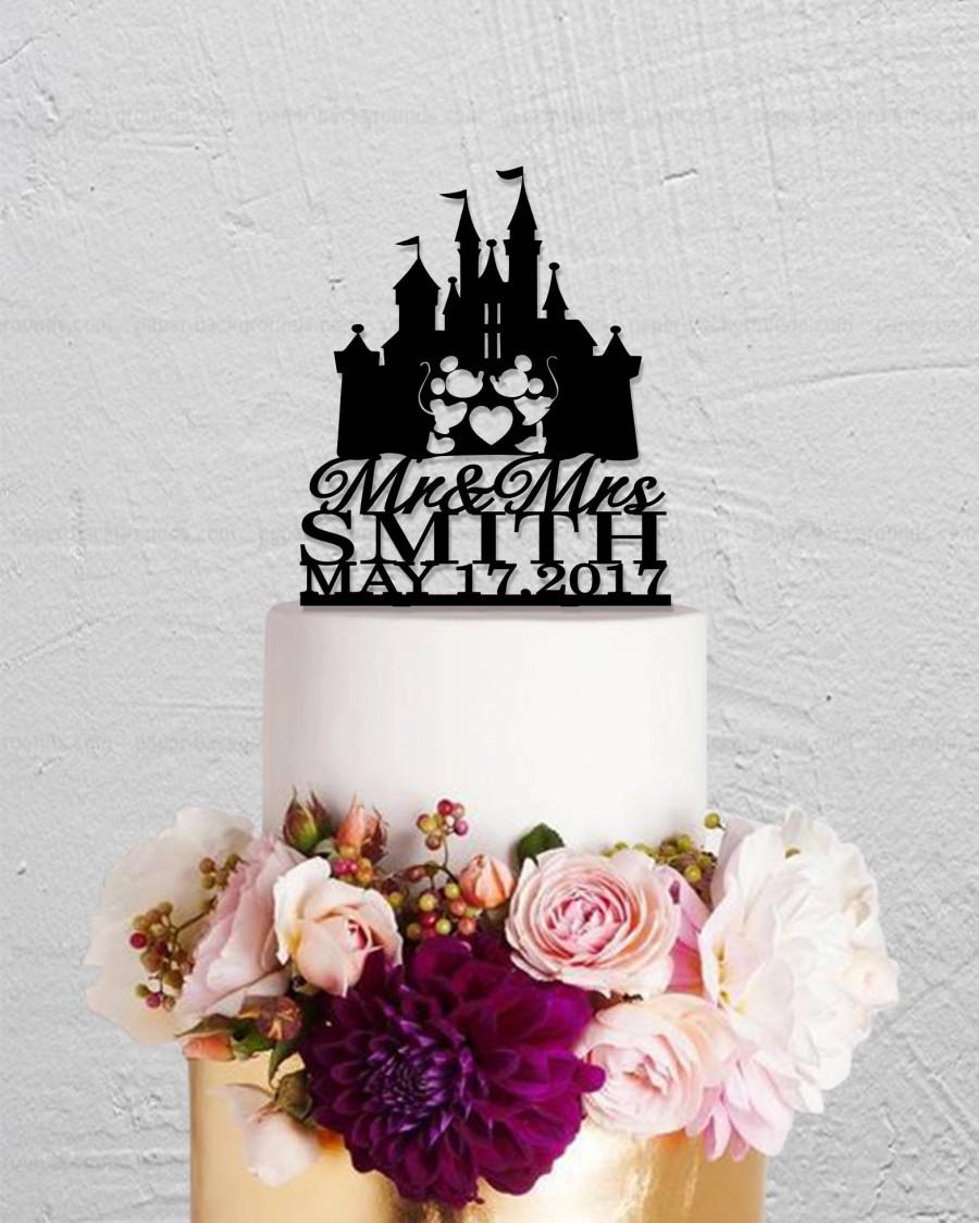 زفاف - Micky And Minnie Cake Topper,Surname Cake Topper,Disney Wedding Cake Topper,Mr And Mrs Cake Topper,Custom Cake Topper,Personalized topper