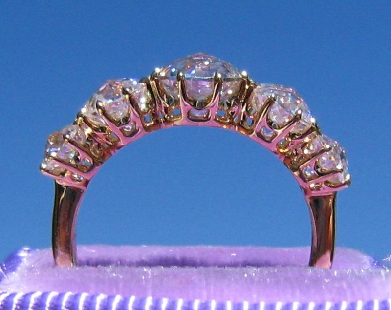 زفاف - Custom Design: Gold Aster Ring Mount, 5-Stone Ring, 3-Stone Ring or 7-Stone Ring