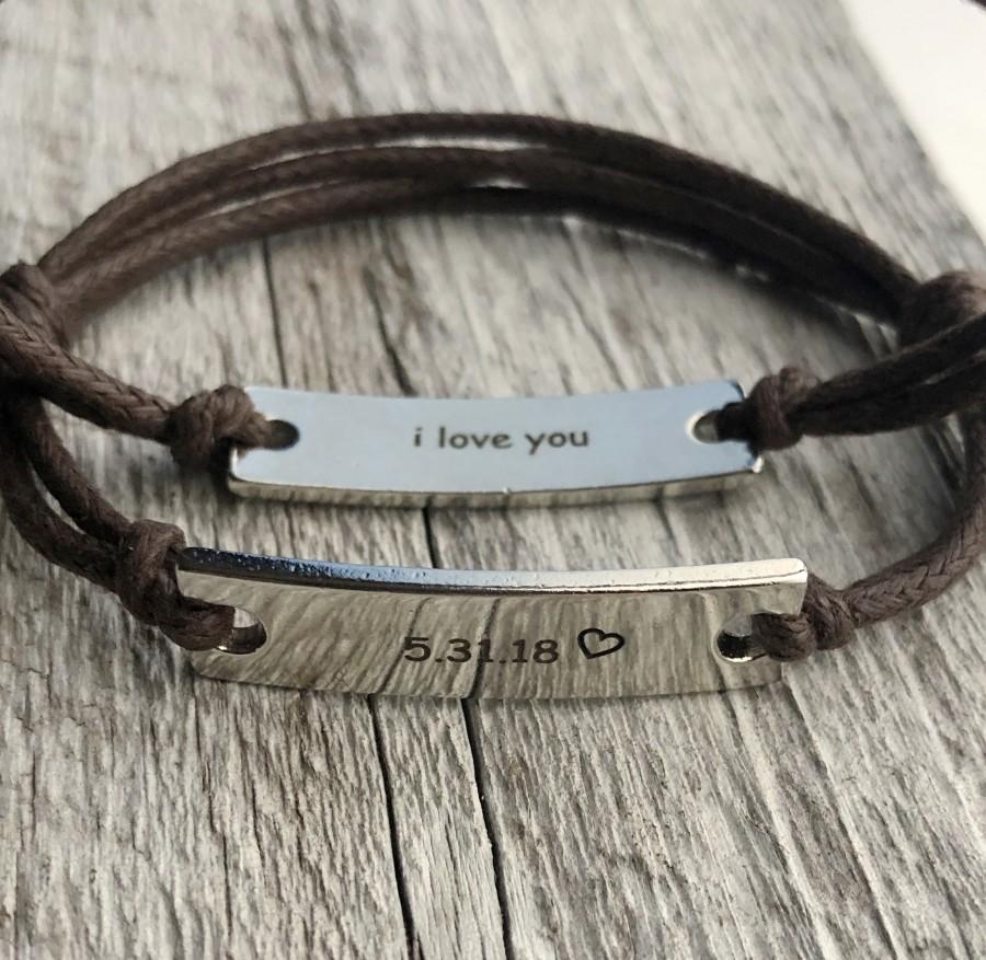 Mariage - Personalized Bracelets, anniversry bracelets, relationship bracelet, Couples date bracelet, inside message bracelet, Couples bracelet