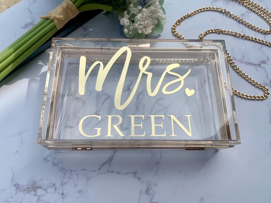 Mariage - Bride Clutch. Personalized Clutch, Future Mrs, Bride to Be, Acrylic Purse, Bride Gift
