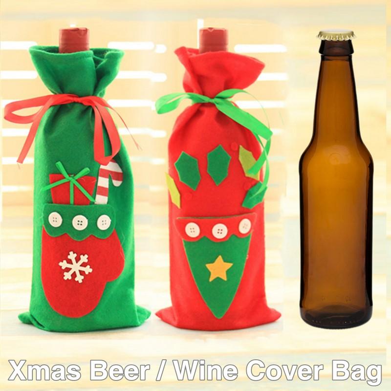 زفاف - #beterwedding Red Wine Bottle Cover Bags Santa Summer Party doorgift HH105