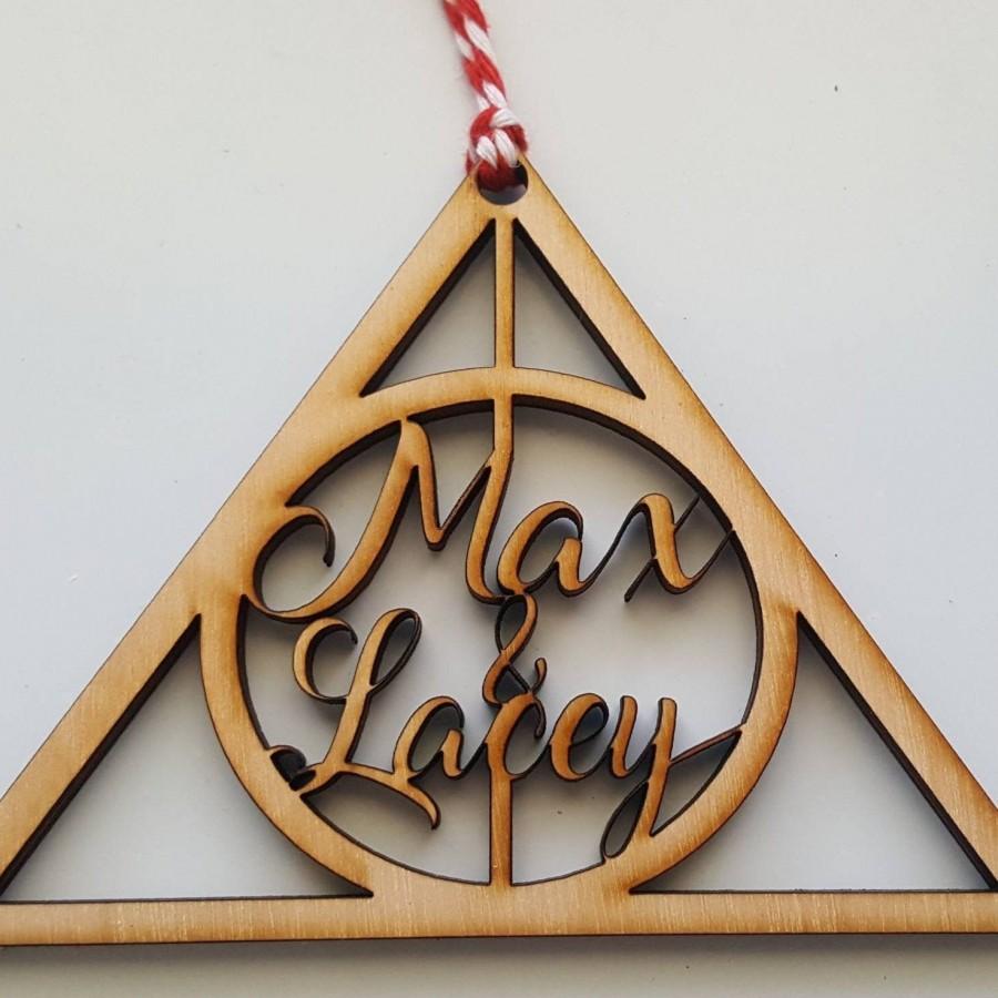 Mariage - Custom Inspired Always Love Wedding or Anniversary Laser Cut Natural Wood Christmas Tree Ornament Decoration with Custom Name