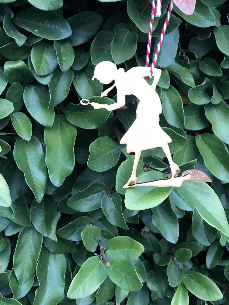 زفاف - Vintage Nancy Drew Mysteries Silhouette Book Lover Literary Friend Librarian Inspired Laser Cut Wood Christmas Tree Ornament Decoration