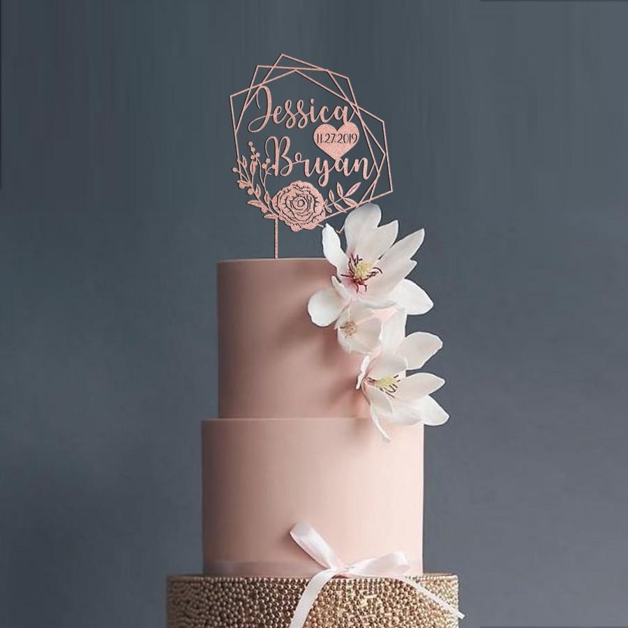 Свадьба - Rose Gold Mr and Mrs Cake Toppers for Wedding - Custom Cake Topper Personalized - Boho  Wedding Cake Topper - Birthday Anniversary Baptism