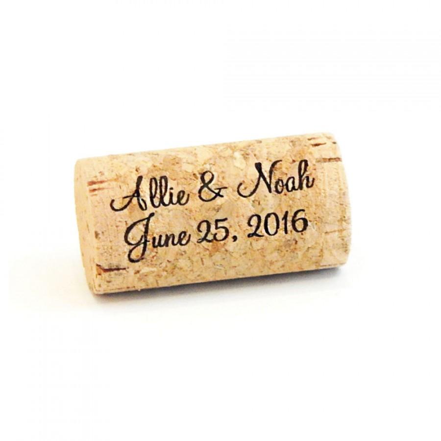 Hochzeit - Personalized Whole Corks, Custom Wine Corks, NO magnet, Wine Cork Favor, Wine Cork Guest Book, Guest Book Corks, Wine Cork Centerpiece Decor