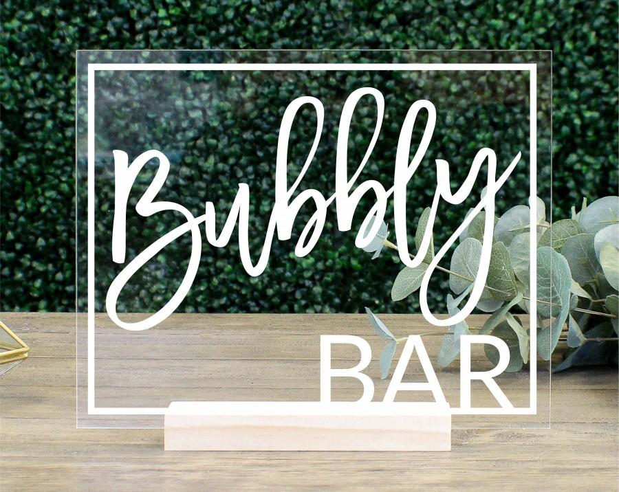 Wedding - Bubbly Bar Table Sign 