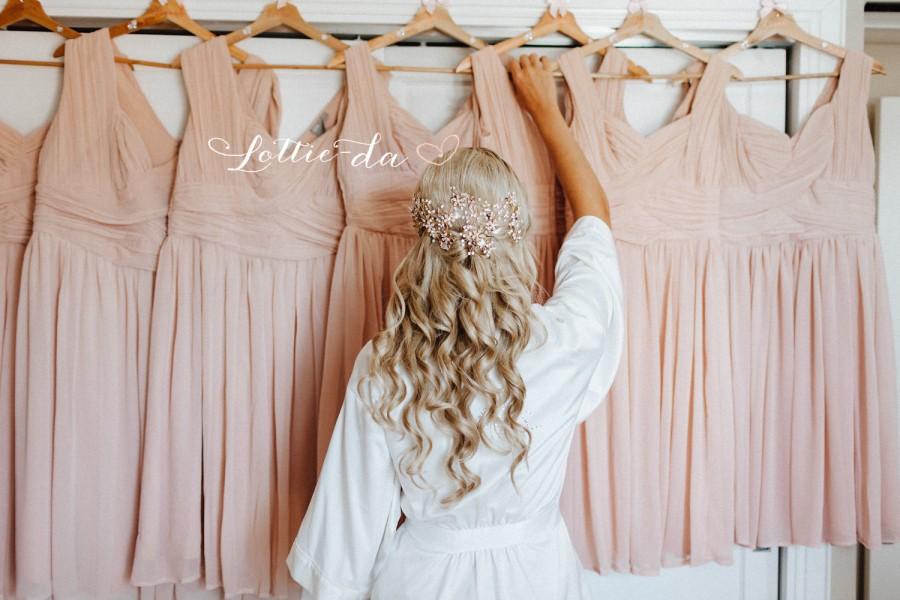 Hochzeit - Wedding Hair Vine, Boho Bridal Flower Hair Crown, Hair Wreath Halo, Boho Headpiece, Rose Gold, Gold, Silver - 'VIOLETTA LONG'
