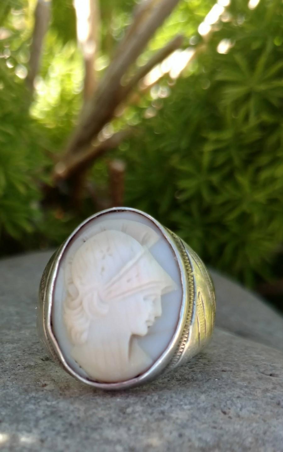 Свадьба - Beautiful Unique Cameo Ring, Sterling Silver Ring's, Vintage Jewelry, Engagement ring,Wedding bands, statement Ring's, steampunk Jewelry