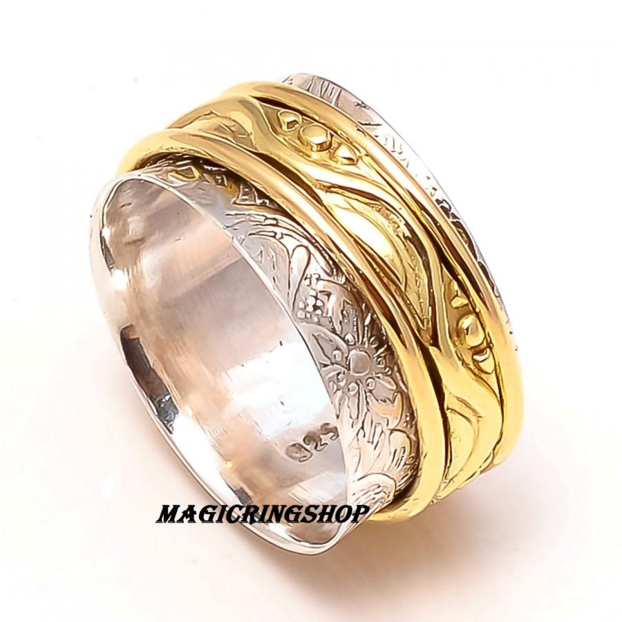 Mariage - Most Popular Spinner Ring*925 Sterling Silver*Meditation Ring*Anxiety Ring*Multi Spins Ring*Fidget Ring*Worry Ring*Women Silver* SUNITA*