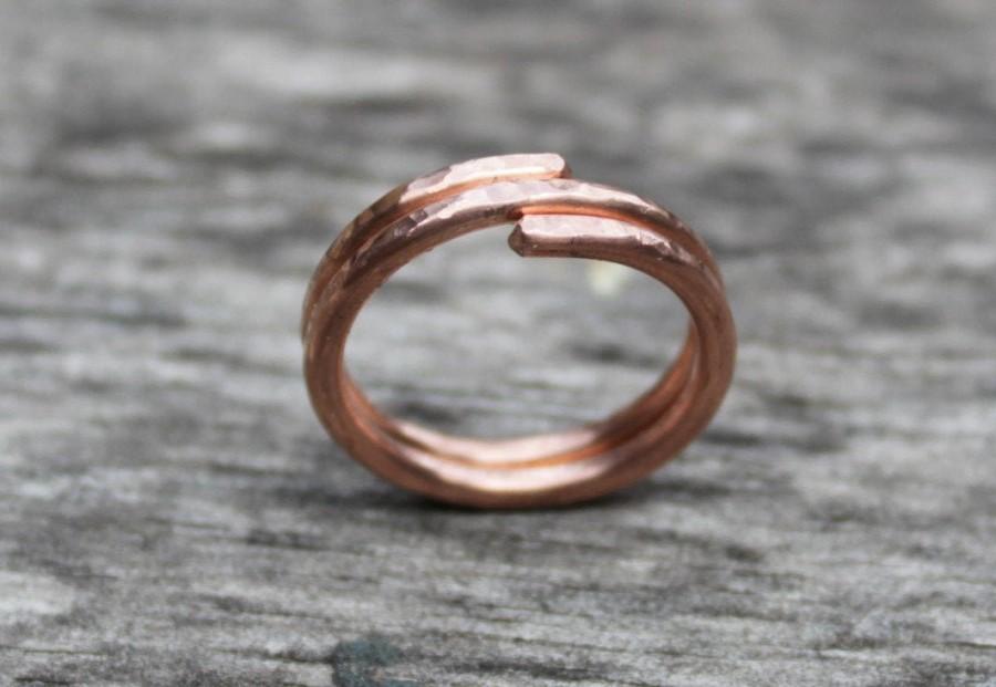 Wedding - Minimalist Copper Ring, Hammered Band Copper Ring, Textured Ring, Healing Copper Rings, thumb ring, midi ring, stackable ring, wedding band