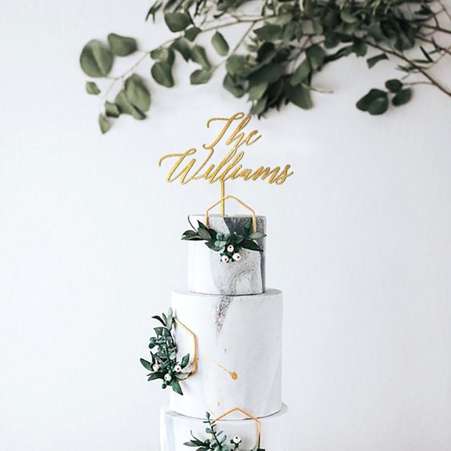 زفاف - Gold Wedding Cake Topper by MintToBeUs - Gold, Silver, Rose Gold, and Glitter - Personalized Custom Cake Topper Anniversary