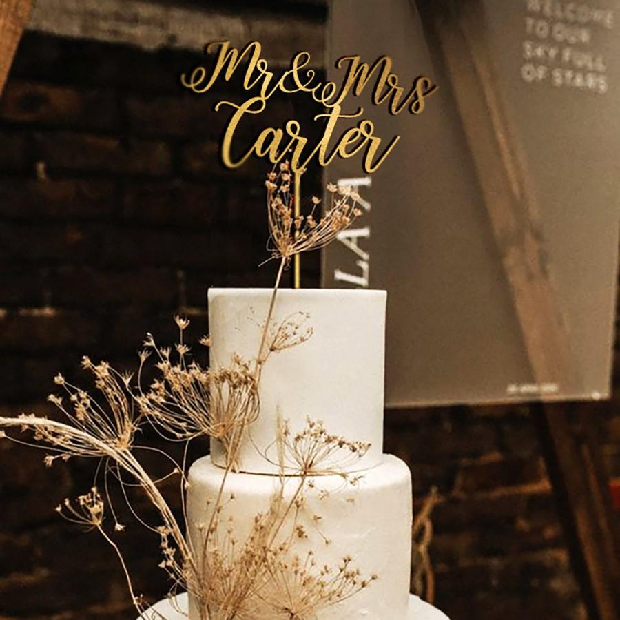 Mariage - Mr & Mrs Boho Wedding Cake Topper by MinToBeUs