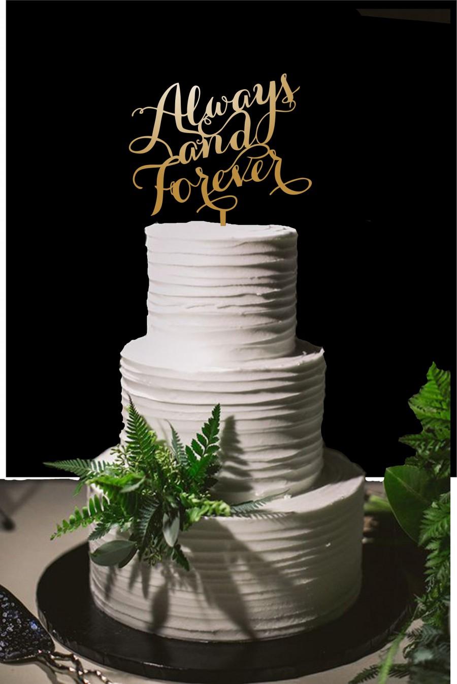 Wedding - Cake Topper Always & Forever -Gold Cake Topper - Wedding Gold Cake Topper-Please Enter your phone number in the "NOTE to the seller"