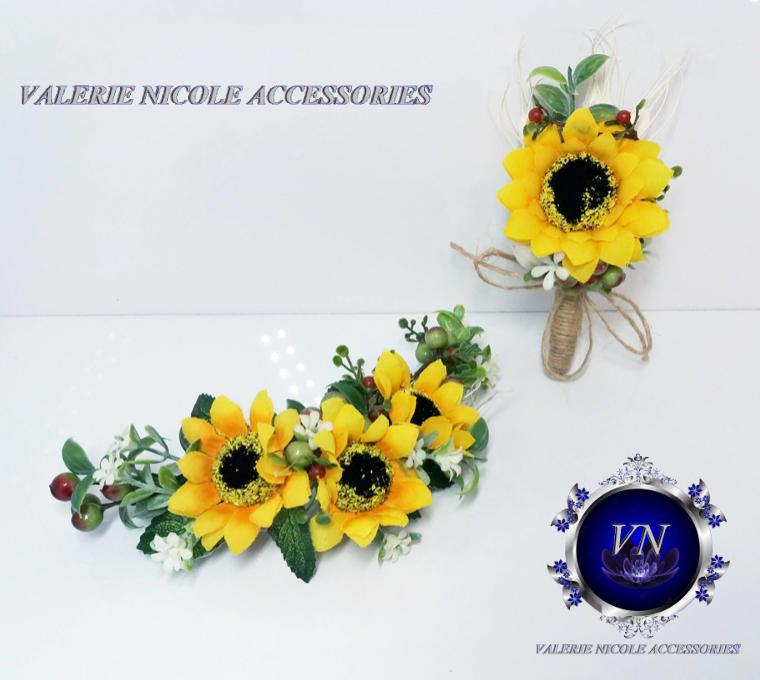 زفاف - Sunflower comb, Sunflower Boutonnieres , Yellow comb and boutonniere, Rustic  boutonniere ,Groomsmen Flowers,Fall  Boutonniere for groom
