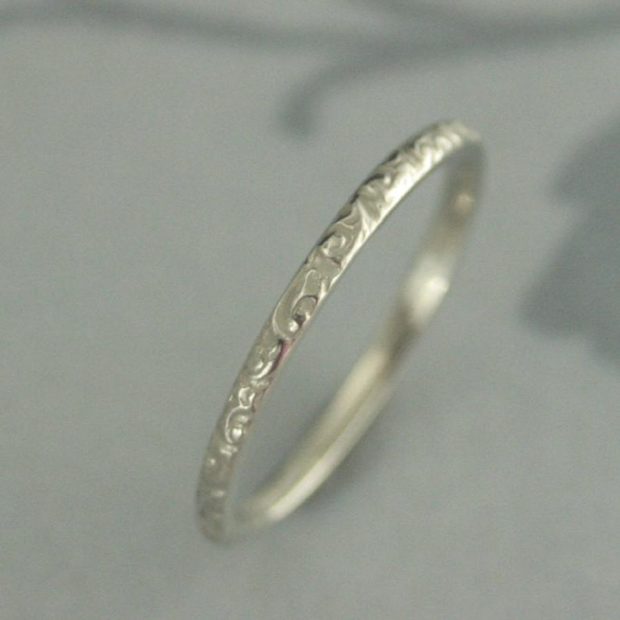 Mariage - White Gold Band~10K Gold Ring~Vintage Style Band~Antique Style Ring~Women's Wedding Band~Women's Gold Band~White Gold Wedding Ring~Rococo