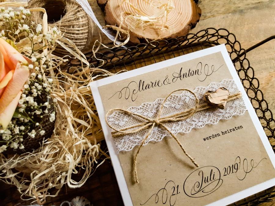 Hochzeit - Wedding Invitation Vintage - INVITATION HIGH TIME Boho 