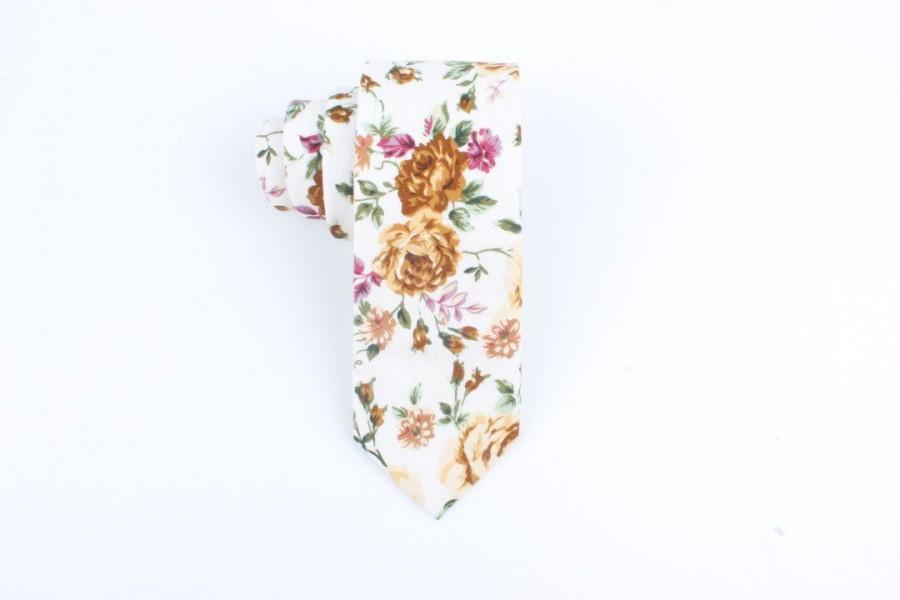 زفاف - ZACH Floral Skinny Tie 2.36"