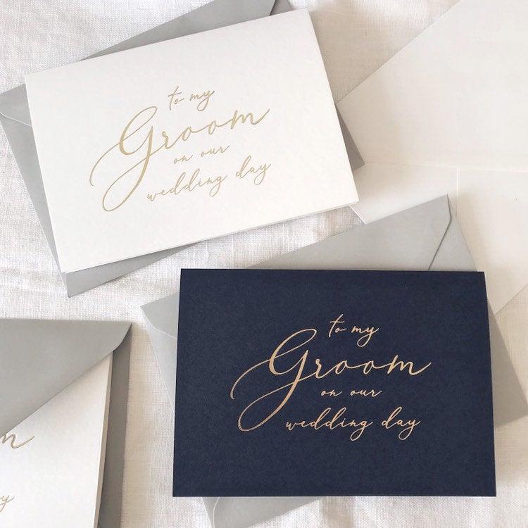Свадьба - To My Groom Gold Foil Wedding Card