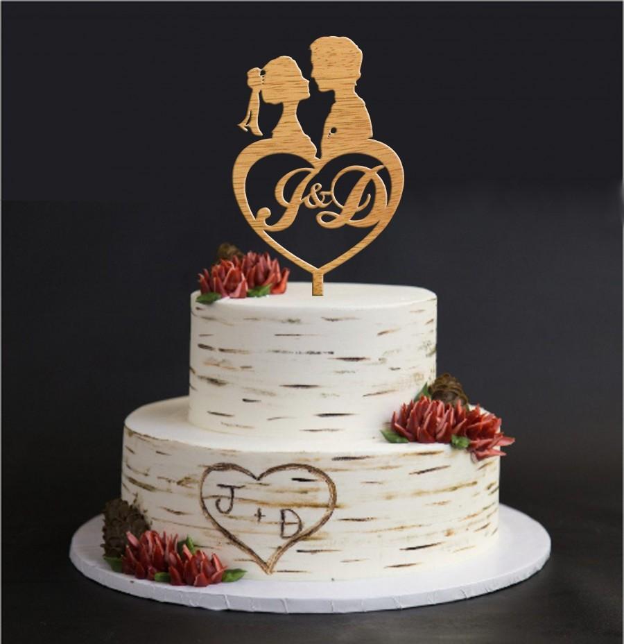 Свадьба - Wood Cake Topper, Cake Topper, Wedding Cake Topper, Anniversary Cake Topper, Engagement Cake Topper
