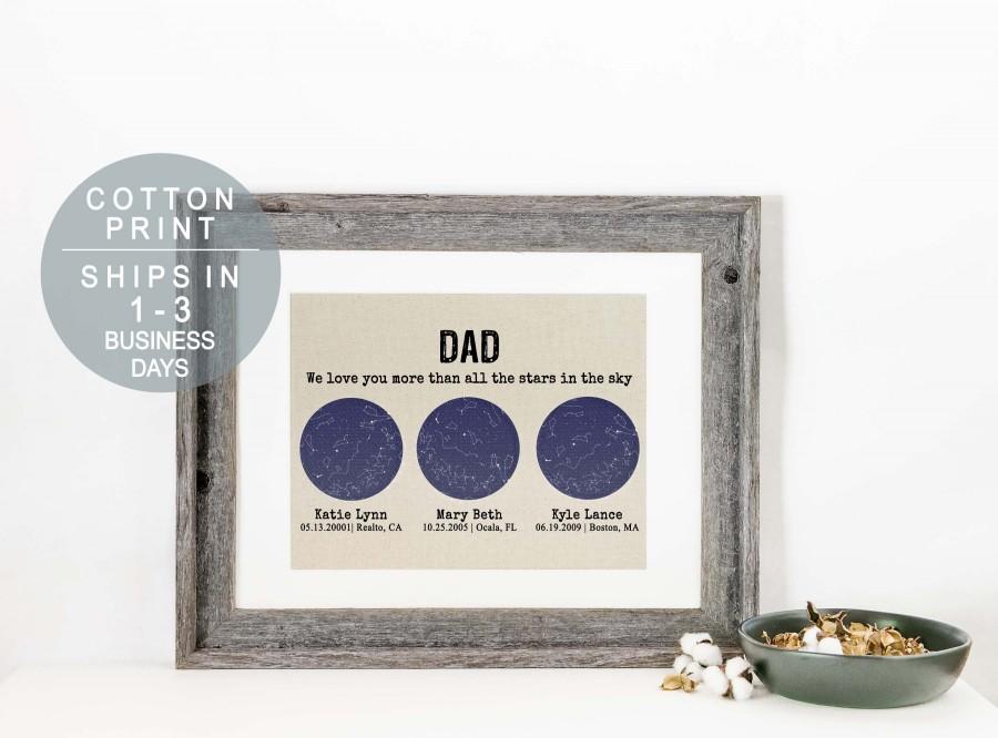 Hochzeit - Personalized Christmas Gifts for Dad From Daughter Custom Star Map Cotton Print Constellation Print Night Sky Gift Men's Personalized Gift
